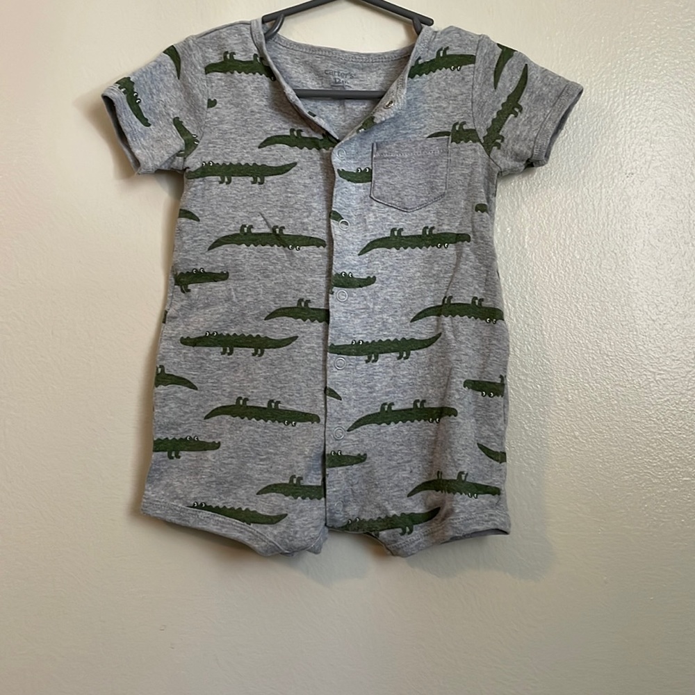 Baby boy alligator romper